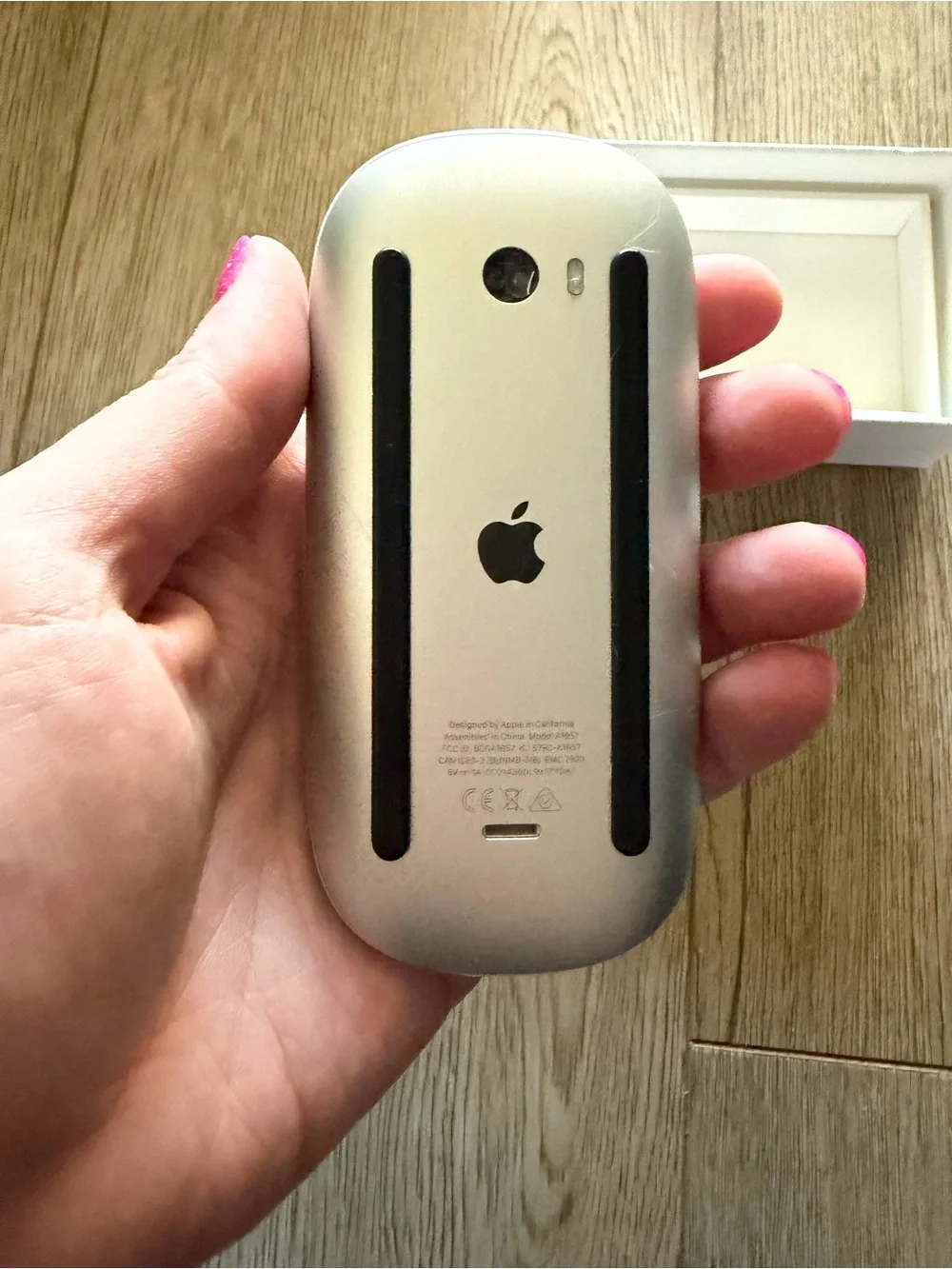 Apple Silver Wireless Mouse with Black Accents